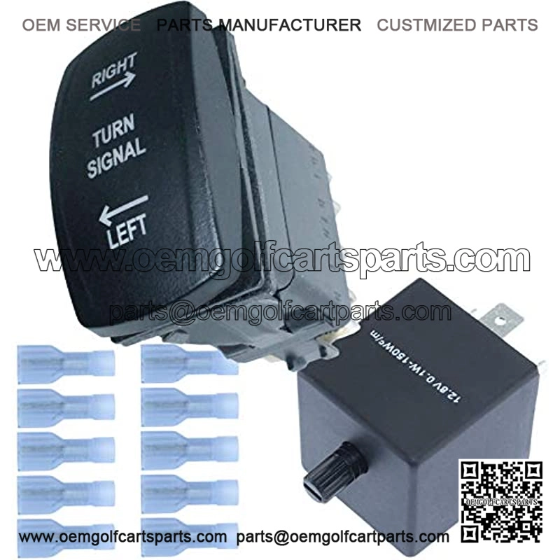 Rocker Turn Signal Switch and LED Flasher Relay Combo Kit (Vertical)