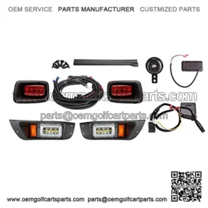 2 Version Golf Cart LED Headlight and Tail Light for TXT Carts (36V-48V) with Turn Signals Kits, with The Function of High Beam No Need Voltage Reducer
