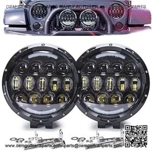 7 Inch 105W Brightness LED Light Bar, Round Spot Light Pods Off Road Driving Lights Fog Bumper Roof Light Compatible with Jeep Offroader Truck Car ATV SUV Construction Camping Hunters