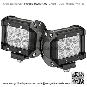 Glaretek LED Light Bar 2PCS 18W Flood Work Lights 12 Volt Led Lights Off Road Fog Backup Light for Trucks 4WD SUV Boat ATV