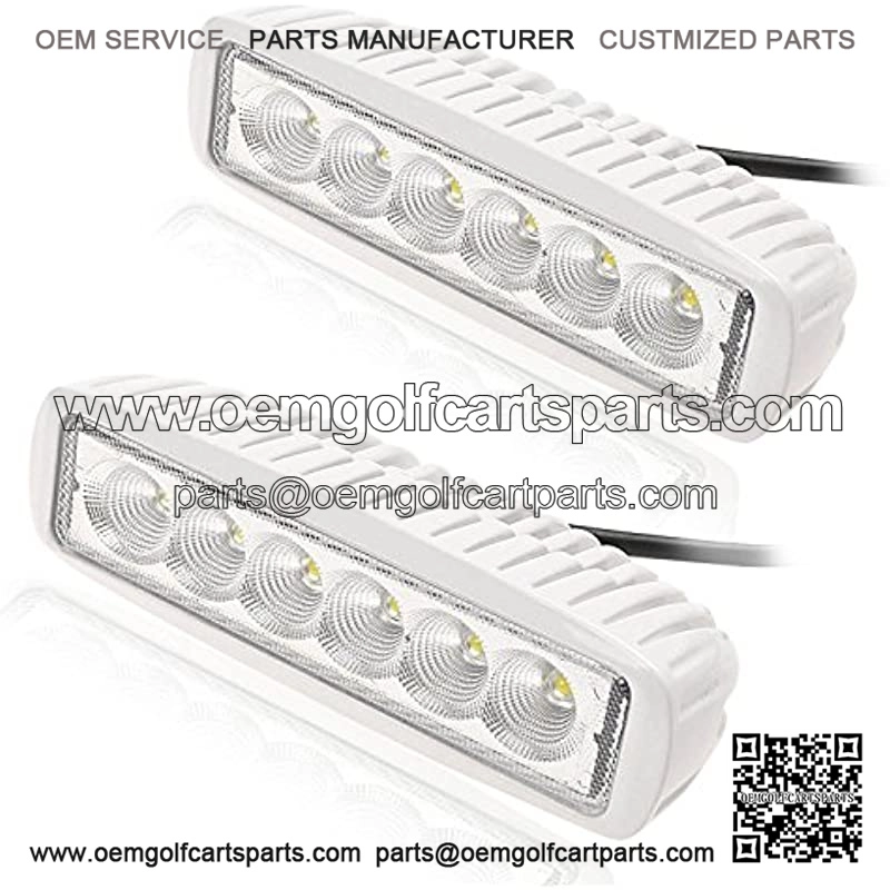 Slim 2 Pack 18W Off Road Led Work Light Bar 6.2 Inches 6500K LED Flood Light Bar for ATV SUV Jeep Boat Truck White