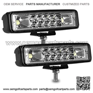 6 Inch Led Pods Light Bar - Nicerpro Slim 60W 10000Lm 12V/24V Driving Fog Light Waterproof Combo Flood Spot Lights for Trucks Off Road ATV UTV Golf Cart Trailer 2 Pack