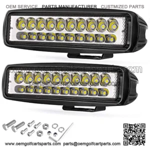 LED Light Bar, Wayup 2Pcs 80W 6 Inch LED Work Light Pods Spot Beam Off Road Driving Light Slim Dual Row Fog Light Waterproof for Trucks ATV UTV SUV Car Boat Golf Cart