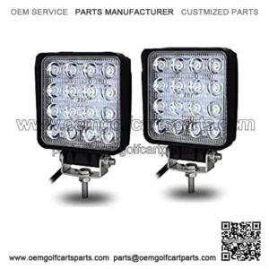 Luces de trabajo LED, 2 piezas de 4 pulgadas 48 W cuadrado inundaci??n barra de luz LED luz de conducci??n diurna IP67 resistente al agua para tractor Offroad JK 4x4 4WD Cami??n ATV UTV SUV 12V-24V
