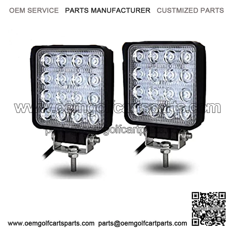 Luces de trabajo LED, 2 piezas de 4 pulgadas 48 W cuadrado inundaci??n barra de luz LED luz de conducci??n diurna IP67 resistente al agua para tractor Offroad JK 4x4 4WD Cami??n ATV UTV SUV 12V-24V