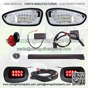 Kit de luces LED universales de lujo para carrito de golf de  EZGO RXV, faros LED y kits de luces traseras para carritos Ezgo RXV 08-18 con 9 pines Plug Kit de actualizaci??n (interruptor de se?al de g