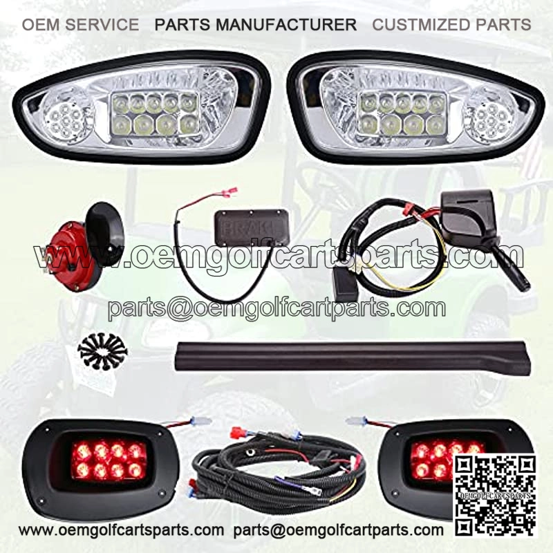 Kit de luces LED universales de lujo para carrito de golf de EZGO RXV, faros LED y kits de luces traseras para carritos Ezgo RXV 08-18 con 9 pines Plug Kit de actualizaci??n (interruptor de se?al de g