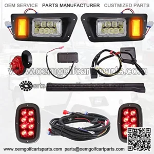 Golf Cart LED Light KIT(12V) Fits Yamaha G14, G16, G19 G22, Complete LED Headlight and Taillights with Brake, Hazard,Horn and Turn Signal Upgrade Kit