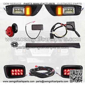 Golf Cart LED Light Kits(12V) for EZGO TXT (the Year 1995-2013), LED Headlight Taillight with Turn Signals Switch Horn Brake Lights, Harness