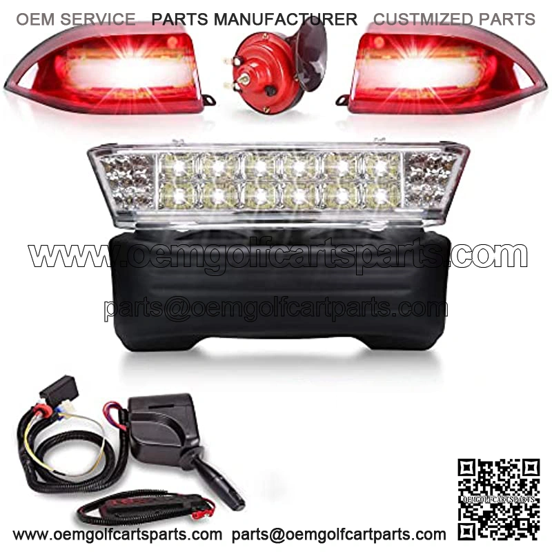 Golf Cart LED Light Kit for Club Car Precedent 2004-2008.5, Headlight Taillight Turn Signal Brake Lights Horn Upgrade(Must Input 12 Volts)
