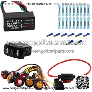 SXS UTV LED Street Legal Kit, DIY ATV Turn Signals Lights Rocker Switch with Flasher Relay Compatible with Can Am Maverick x3 UTV, Yamaha, Polaris, Honda, RV Vehicle Off-Road Pickup
