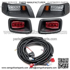 TXT Headlight Tail Light Kit Assembly Compatible with EZGO TXT Golf Cart LED Headlight Taillight Kit 1996-2013 Gas & Electric with Installation Instruction, HY027