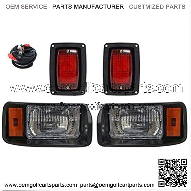 Club Car DS Light Kit for 1993-UP Golf Cart Factory style I OEM Basic Headlight & Taillight Kit with wires