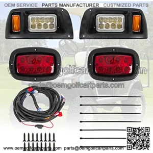 Golf Cart LED Headlight And Tail Light Compatible with 1993 - Up Club Car DS Golf Carts 12V