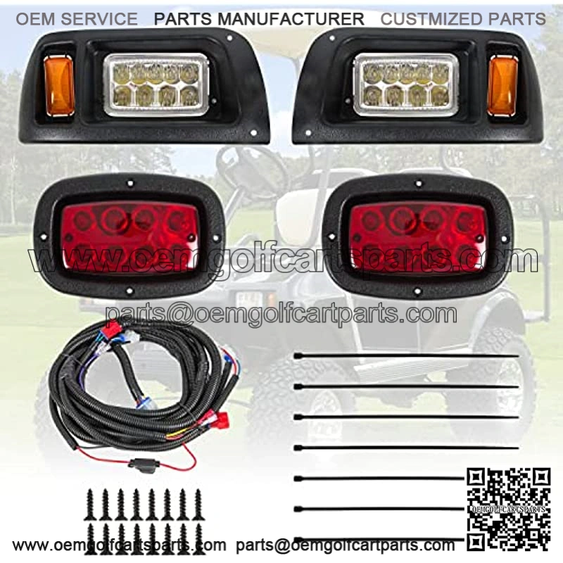 Golf Cart LED Headlight And Tail Light Compatible with 1993 - Up Club Car DS Golf Carts 12V