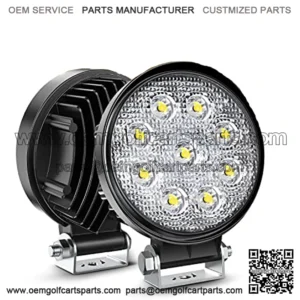 15016F-B Led 2PCS 4.5" 27w 3000LM Round Flood Light Pod Off Road Fog Driving Roof Bar Bumper for Jeep,SUV Truck, Hunters