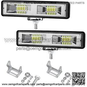 Golf cart Lights, 6 inch LED Light Bar 48W 6000K Super Bright Off Road Driving Work Light for ATV UTV Car Truck Golf Cart