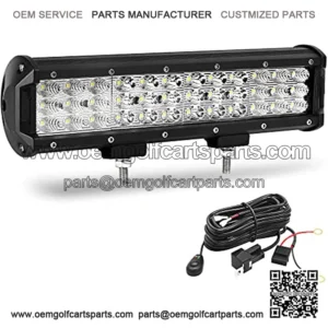 12 Inch LED Light Bar 180W Tri-Row Work Lights Spot Flood Combo Beam Driving Fog Lamp w/ Wiring Harness, Fit for Off Road Truck Car Jeep Boat SUV ATV UTV Pickup