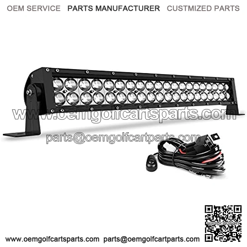 LED Light Bar 24 Inch Straight Work Light 4D 200W with 8ft Wiring Harness, 20000LM Offroad Driving Fog Lamp Marine Boating Light IP68 WATERPROOF Spot & Flood Combo Beam Light Bar