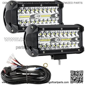 LED Light Bar, YEEGO 7 Inch Off Road Light 240W 24000lm with Wiring Harness(10ft /2 Lead), Waterproof Spot & Flood Combo Beam LED Light Bar for Pickup Truck ATV UTV SUV Boat