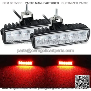 LED Red Driving Lights Bar 2Pcs 30W 6Inch Waterproof Driving Fog Lights Work Auxiliary Lights Red Hunting Fishing Lights Fit for Fish Pig Deer Hog Predator Truck Trator ATV Golf Cart Boat