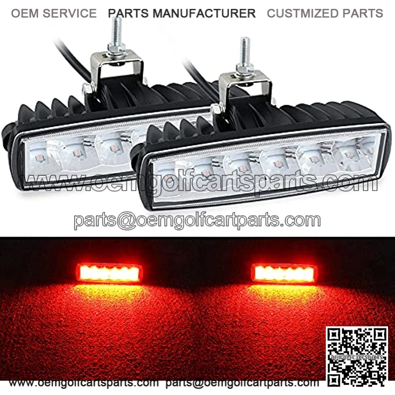 LED Red Driving Lights Bar 2Pcs 30W 6Inch Waterproof Driving Fog Lights Work Auxiliary Lights Red Hunting Fishing Lights Fit for Fish Pig Deer Hog Predator Truck Trator ATV Golf Cart Boat