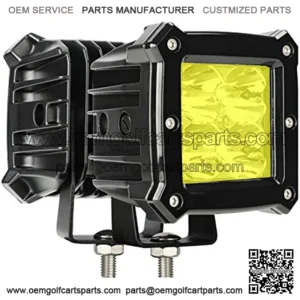 Yellow Led Pods Light Bar ?C 3.4 Inch 40W Square Work Driving 12V/24V Fog Cube Light Waterproof Spot Beam for Truck Pick-up Boat Off-road ATV UTV Golf Cart Trailer 4X4 Motorcycle (Pack of 2)