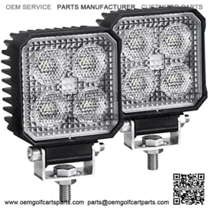 2.8inch LED Work Lights 48W 5500LMS 12V Flood Light Bar Waterproof Square Lights for Truck Tractor Off Road ATV UTV Jeep Golf cart Boat