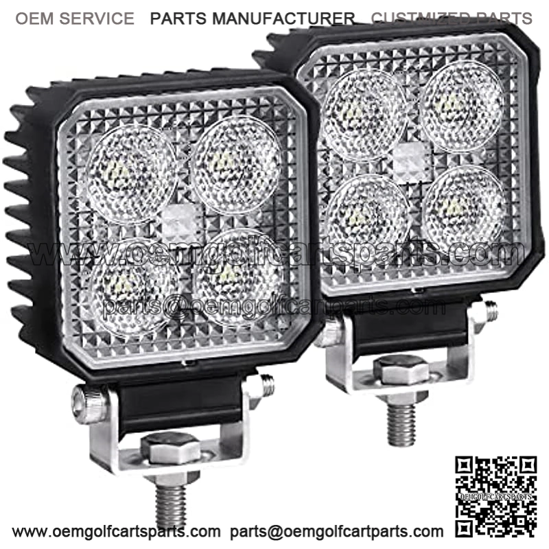 2.8inch LED Work Lights 48W 5500LMS 12V Flood Light Bar Waterproof Square Lights for Truck Tractor Off Road ATV UTV Jeep Golf cart Boat