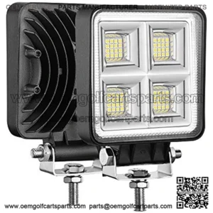 LED Tractor Lights 2PCS 4Inch 11400LM 12V Flood Beam Driving Lights Square LED Work Light for Truck Off Road Vehicles Equipment Boat