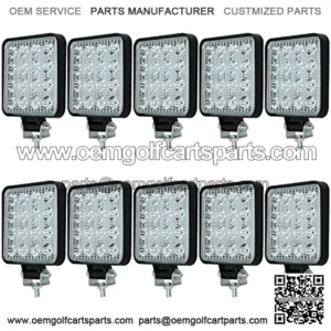 12v Led Flood Tractor Work Reserve Lights, 48W Backup Driving Lights for Tow Trucks, Tractor, Trailer Cargo, Skid Steer, Forklift, Kayak (10PCS Square)????