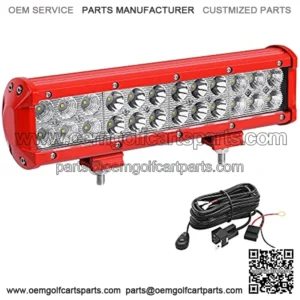 LED Light Bar Wiring Harness,12inch 72W Red LED Work Light Pod Offroad Driving Light Fog Lights Spot Flood Combo Beam Waterproof SUV 4WD ATV Truck Boat Golf Cart