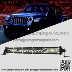 LED Working Fog Light Bar 10inch Mini 78W Single Row Car Roof Light Wire Harness Wiring for Trucks SUV, ATV, UTV, Jeep, Vehicle, Pickup (White Light)