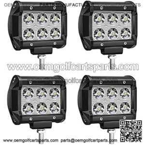 LED Pod Lights 4 Inch 18W 1800LM (Per Light) Waterproof Offroad Driving Lights Fog Lights Spot Beam LED Cubes Lights for Pickup Truck Jeep ATV UTV Boats,4Pack