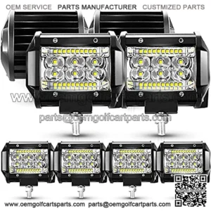 LED Pods for Truck, 4 Inch LED Light Bar, 15000lm 78W 12V 24V Spot Flood Combo Offroad Fog Lights LED Work Light Driving for Truck Pickup Tractor ATV UTV SUV RV Golf Cart Boat, Pack of 8
