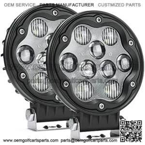 2Pcs 4.7 Inch 27W Round LED Light Pods, 2335lm Spot Flood Combo Beam Off Road Driving Lights White Light