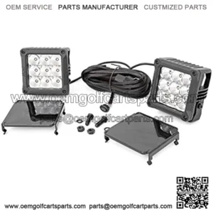 4" Chrome Series Square LED Cube Lights | White DRL - 70905DRL , Black