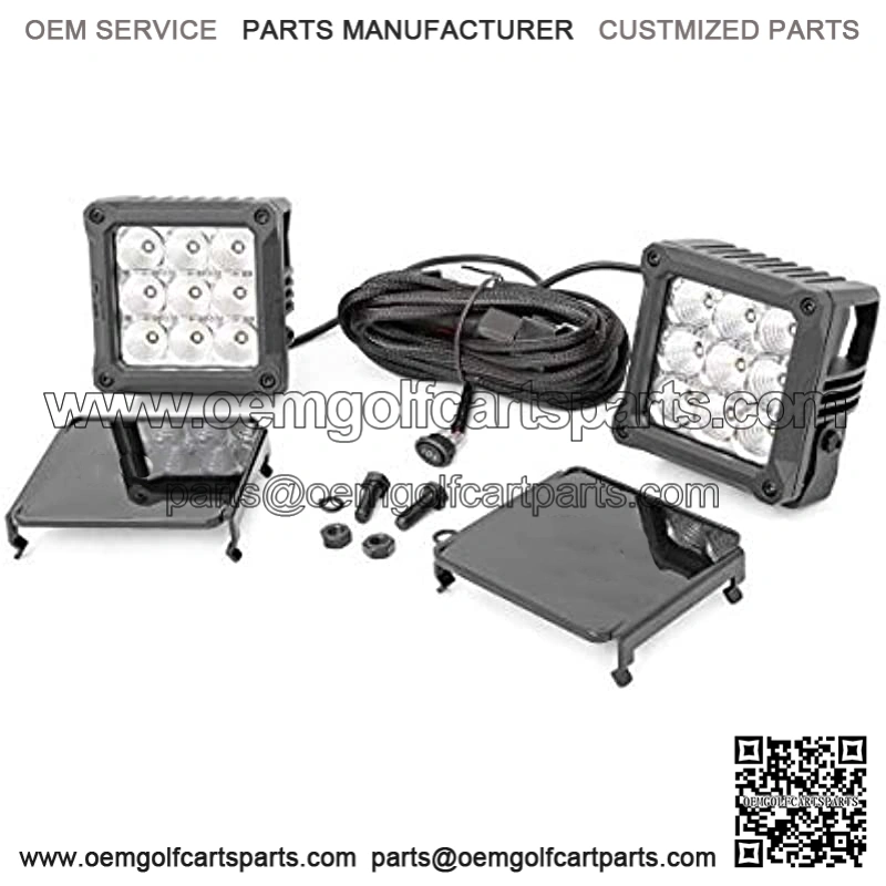 4" Chrome Series Square LED Cube Lights | White DRL - 70905DRL , Black
