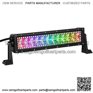 12inch 72w Spot Lights LED Light Bar with Chasing RGB Halo Strip remote&Bluetooth controlled Flashing Modes for atv Lights