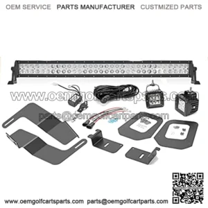 32" 180W LED Front Bumper Grille Light Bar Mount Kit for 2016-2021 Toyota Tacoma & 2X 3 LED Fog Driving Lights Pods Replacement Brackets Plug N Play w/Remote Control Wiring Harness