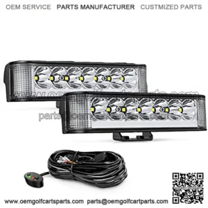 Side Shooter LED Pods with DRL 6.5 Inch 2089LM Spot Flood Combo LED Light Bar w/ 16AWG Wiring Kit for LED Fog Light Driving Light Auxiliary Light on Truck ATV UTV Jeep