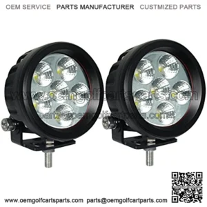 3.5" Round Compact 18W 6000K Natural White Super Bright 30?? Flood Beam LED Off Road Headlight Fog & Driving Backup Reverse Light for Motorcycle & Power Sports, IP69 Waterproof Rating, 2PCS