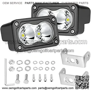 LED Pods, AKD Part 3 inch Driving Lights 40W Spot Lights Off Road Work Lights LED Cubes Light Bar Pods LED Bumper Lights White 2 Pack for Truck Motor ATV UTV SUV Pickup Boat