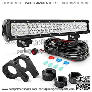 20 Inch 126W Spot Flood Combo LED Light Bars Off-Road Light Mounting Bracket Horizontal Bar with Off Road Wiring Harness