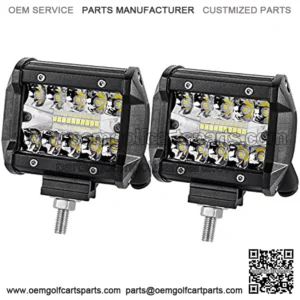 LED Pods, 2pcs 4 Inch 120W LED Cubes Spot Flood Combo Beam LED Work Lights Square Offroad LED Driving Lights Waterproof Fog Light for Truck Pickup UTV ATV SUV Boat
