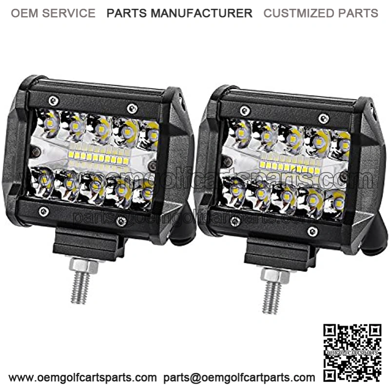 LED Pods, 2pcs 4 Inch 120W LED Cubes Spot Flood Combo Beam LED Work Lights Square Offroad LED Driving Lights Waterproof Fog Light for Truck Pickup UTV ATV SUV Boat
