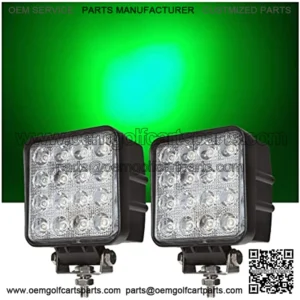 Green Led Pods 48W 3inch Spot Hunting Lights Driving Work Fog Lamps for F150 Truck SUV Polaris Auxiliary Offroad Off-road Boat Fish Pig Deer Hog Hunting Motorcycle 12 Volt Motor (Pack of 2)