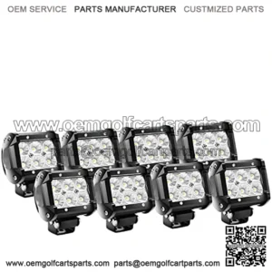 60001F-D LED Light Bar 8PCS 4Inch 18W LED Bar 1260lm Flood Led Off Road Driving Lights Led Fog Lights Jeep Lighting LED Work Light for Van Camper SUV ATV