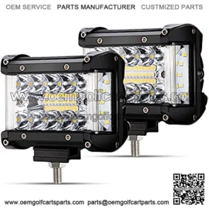 Side Shooter LED Pods 4 Inch Spot Flood Combo LED Light Bar,60W 8000LM Work Lights Off Road Driving Fog Bumper Lights for ATV UTV Truck Boat,IP68,1 year warranty(2pcs)