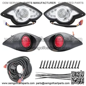 Deluxe Golf Cart LED Light Kit for Yamaha G29 2007-2016 Gas or Electric Models Headlights Tail Light (12 Volt)